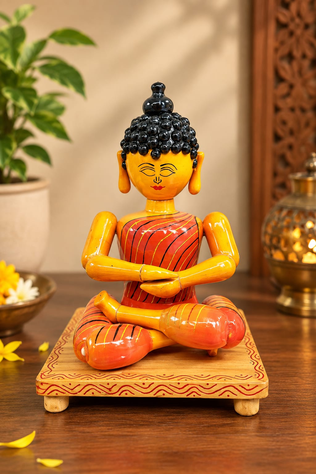 Etikoppaka Wooden Buddha Figurine